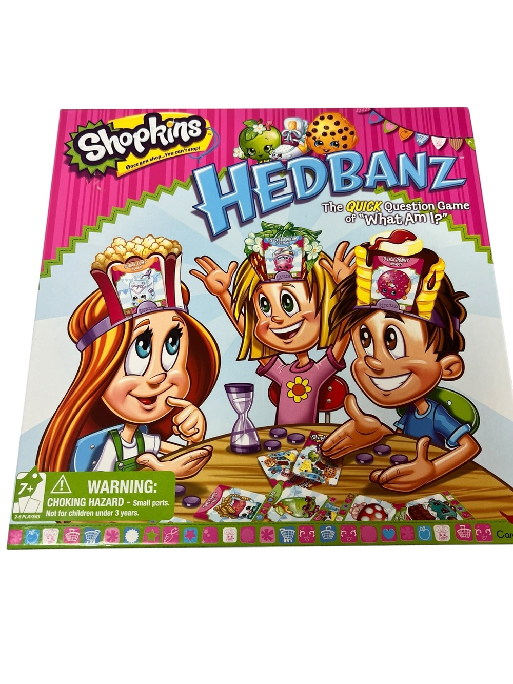 Shopkins Hedbanz Game - Bright Pink Box with Multicolor Art